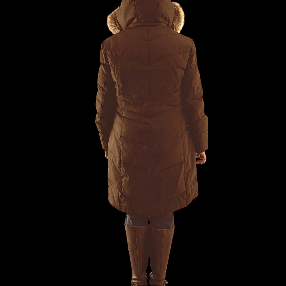 London Fog Down Parka, Fur Hood, Pockets, Inner Wrist Sleeve, M - Picture 9 of 14